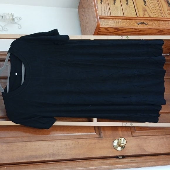 WOMEN'S Swing Loose T-shirt Fit Comfy Casual Flowy Cute Swing Tunic Dress - Picture 3 of 4